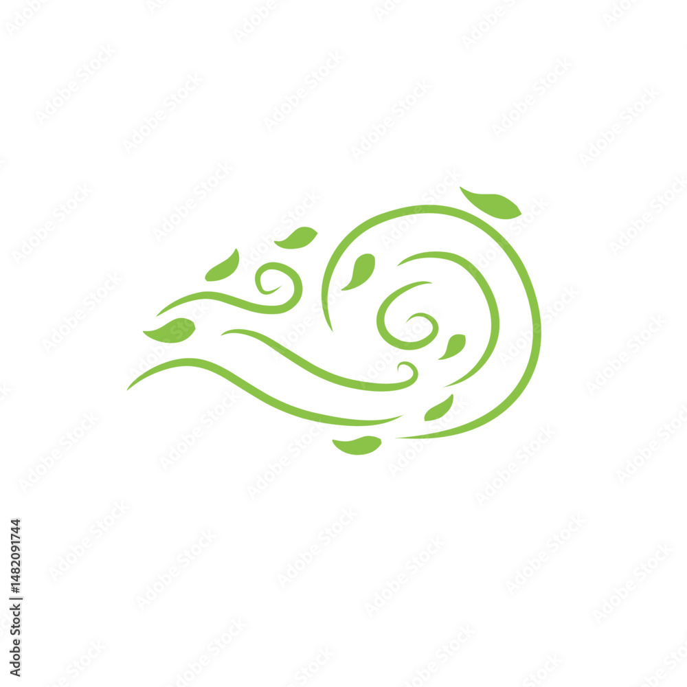 Obraz premium green organic wind leaf