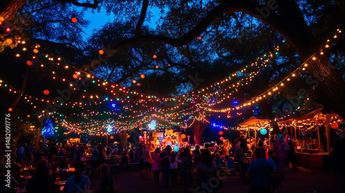 As the sun sets over Austin, Eeyore’s Birthday Party transforms into a twilight carnival. Fairy lights strung between trees flicker on, casting a magical glow over dancing silhouettes and vibrant boot