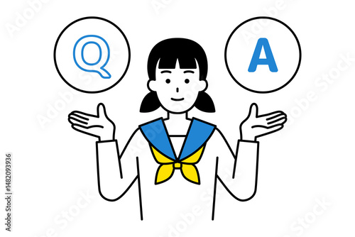 Q＆Aを紹介する女子学生