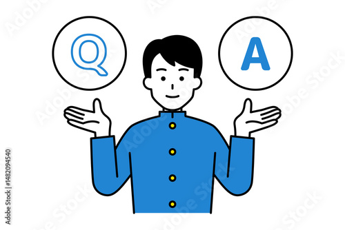 Q＆Aを紹介する男子学生