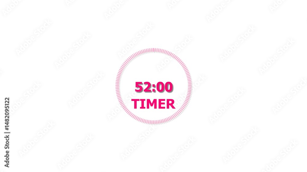 Digital countdown timer magenta red color 4k illustration of 52 second on transparent on white background. 52 seconds digital timer 4k illustration. Digital countdown timer magenta red color 4k illustration of 52 second on transparent on white background. 52 seconds digital timer 4k illustration.