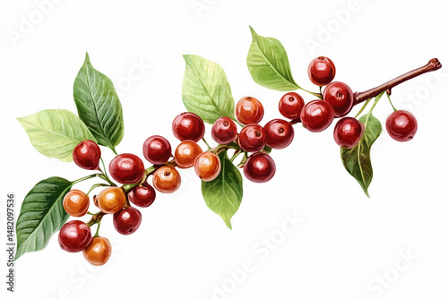 bunch of coffee isolated on white