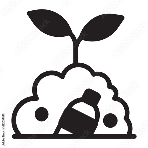 soil pollution glyph icon