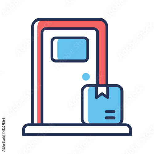 Grab this linear icon of doorstep delivery