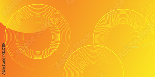 Abstract orange modern background with circle elements. Gradient abstract background with circular line patterns.Geometric stripe line art design for poster, brochure, cover, website.vector illustrate