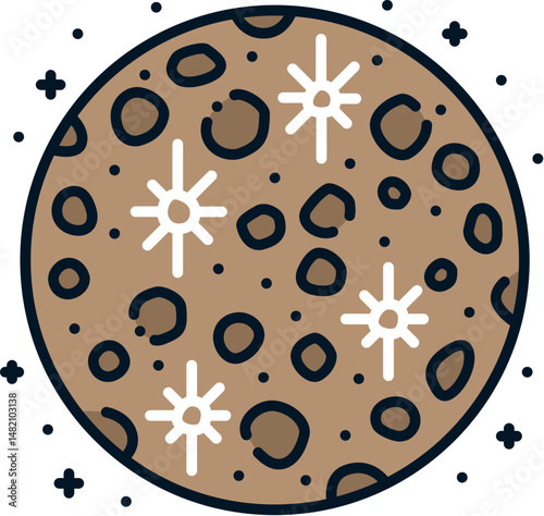 Space astronomy Mercury planet color thin line icon. Galaxy outerspace lineart symbol, astronomy exploration vector icon. Cosmos outline icon or space research line sign with solar system planet
