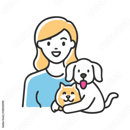 pet owner icon, pet owner vector illustration-simple illustration of pet owner, perfect for pet owner logos and icons