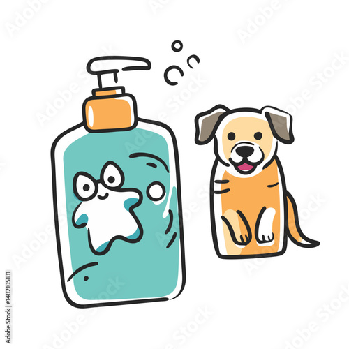 pet shampoo icon, pet shampoo vector illustration-simple illustration of pet shampoo, perfect for pet shampoo logos and icons