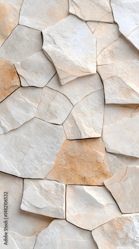 Warm Beige and Cream Stone Wall Texture