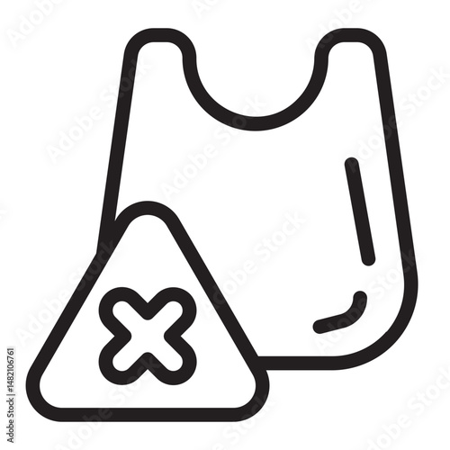 no plastic line icon