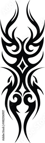 Fierce Tribal Tattoo Illustration Masculine Body Art