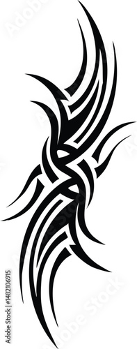 Sharp Tribal Tattoo Template Edgy Black Body Marking