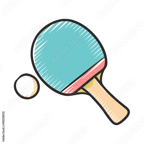 ping pong paddle icon, ping pong paddle vector illustration-simple illustration of ping pong paddle, perfect for ping pong paddle logos and icons