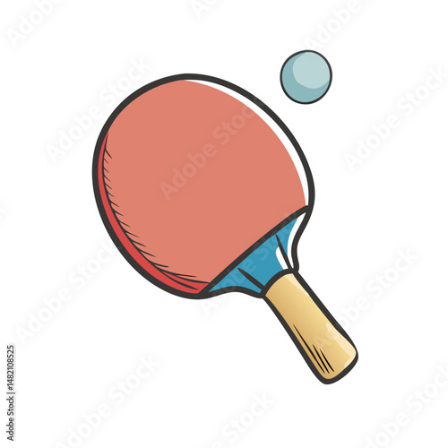 ping pong paddle icon, ping pong paddle vector illustration-simple illustration of ping pong paddle, perfect for ping pong paddle logos and icons
