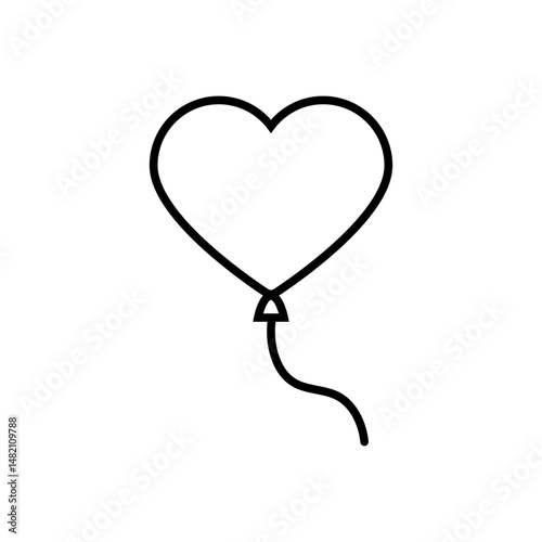 Heart Shaped Air Balloon Icon