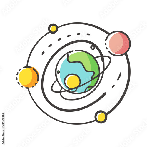 planetary orbit icon, planetary orbit vector illustration-simple illustration of planetary orbit, perfect for planetary orbit logos and icons