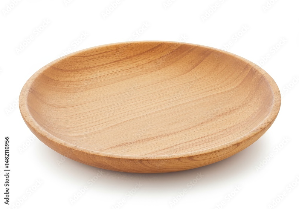 Photo of Empty Round Brown Wooden Plate on White Photo of Empty Round Brown Wooden Plate on White
