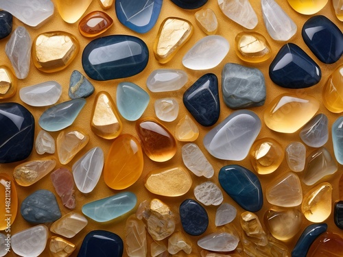 Assorted Polished Semi-Precious Stones in Warm Tones