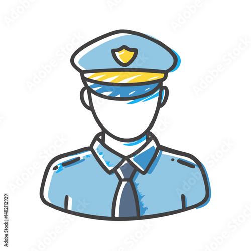 police officer icon, police officer vector illustration-simple illustration of police officer, perfect for police officer logos and icons