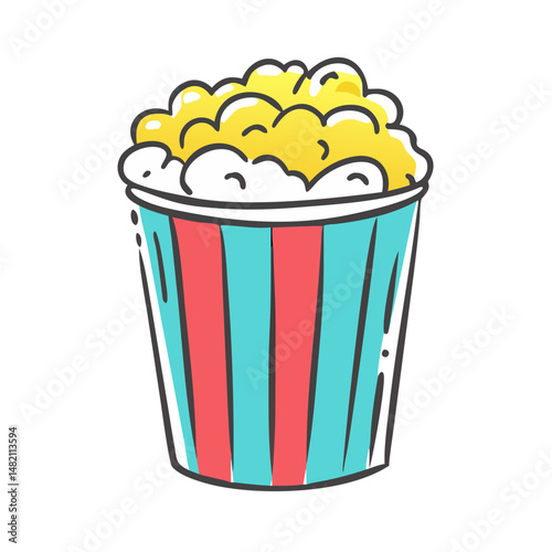 popcorn bucket icon, popcorn bucket vector illustration-simple illustration of popcorn bucket, perfect for popcorn bucket logos and icons