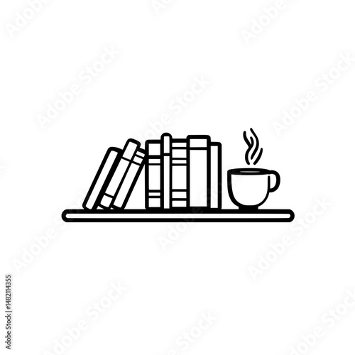 bookshelf vector icon