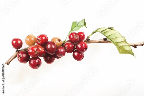 red coffee on white background