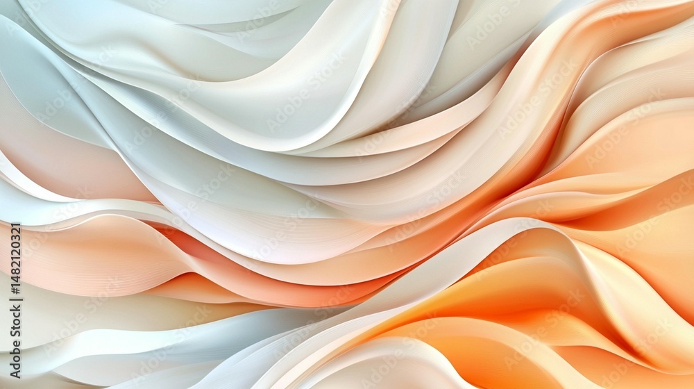 Obraz premium Abstract Wave Background, Peach, White
