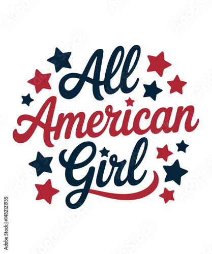 All American Girl Patriotic SVG