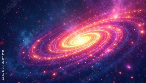 Abstract swirling starburst, vibrant cosmic energy, glowing celestial vector art , illustration, swirl