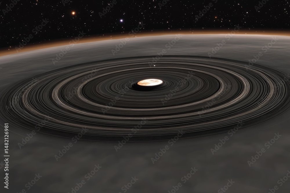 Obraz premium Planetary rings, distant space