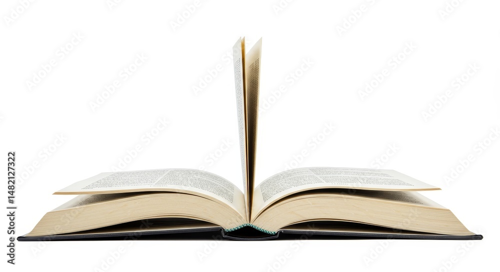Photo of Open Book With Text on White Background Photo of Open Book With Text on White Background