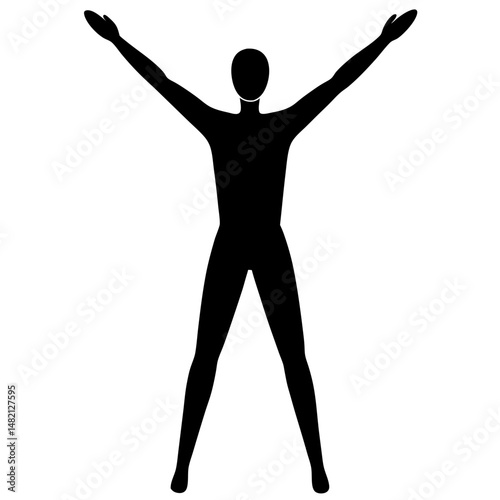 Jumping jack exercise silhouette vector illustration