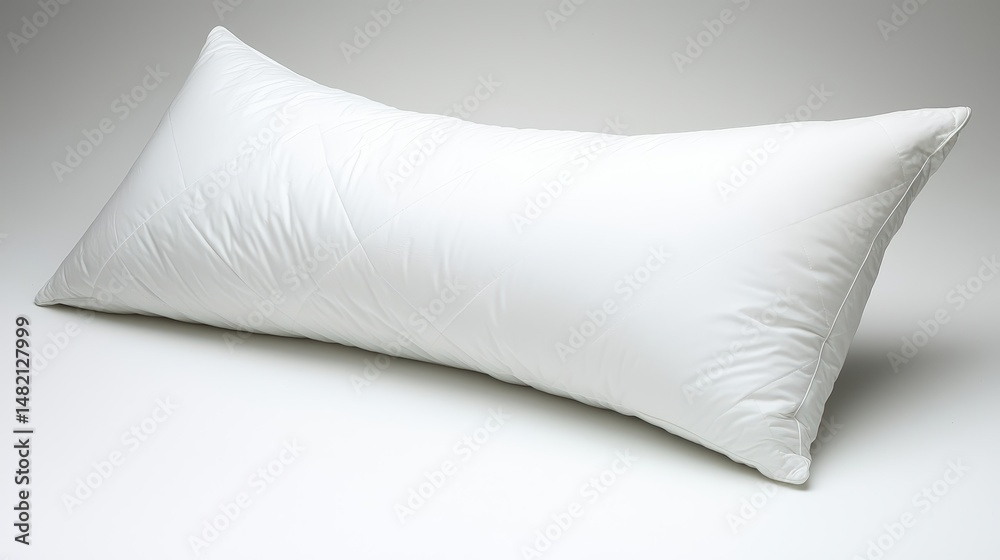 Obraz premium Visually striking a curved neck pillow on a sleep white background,