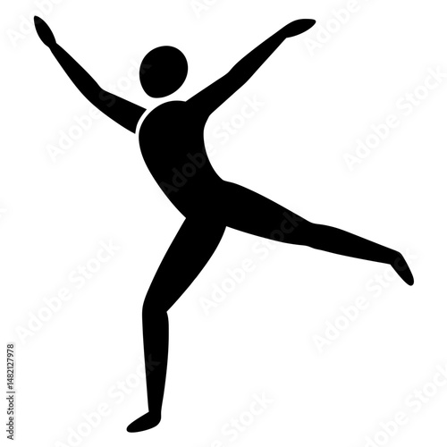 Dancing human figure silhouette vector illustration