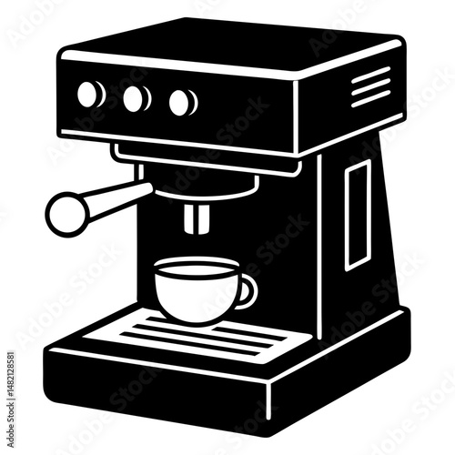 Coffee maker machine silhouette vector illustration