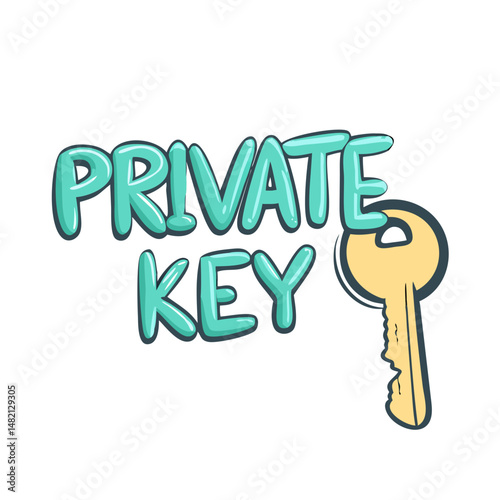 private key icon, private key vector illustration-simple illustration of private key, perfect for private key logos and icons