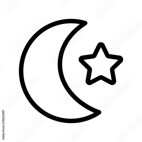 Crescent Moon & Star Icon