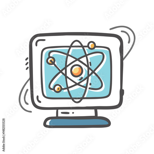 quantum computer icon, quantum computer vector illustration-simple illustration of quantum computer, perfect for quantum computer logos and icons