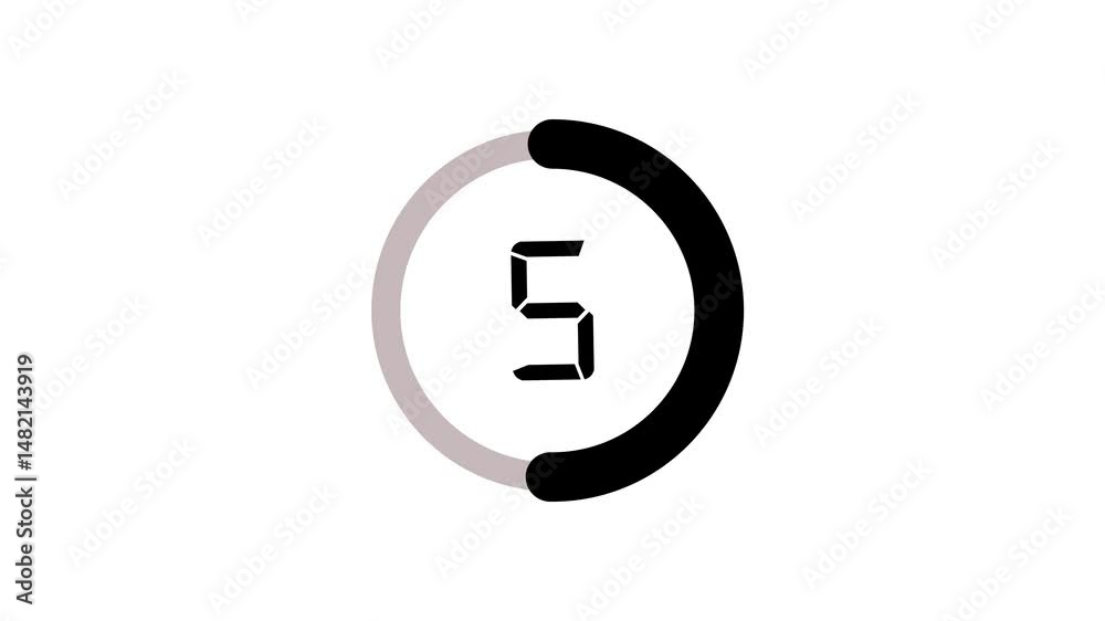 Uploading progress bar animation loading, uploading, transfer, download 0 to 100% 10 second countdown with circle animation, 10 to 0 animation countdown. 4k video, circle countdown timer animation on 