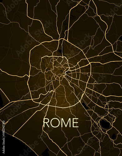 Rome, Italy, City Map - Minimalist Design