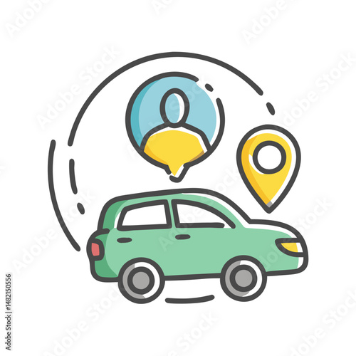 rideshare icon, rideshare vector illustration-simple illustration of rideshare, perfect for rideshare logos and icons
