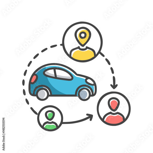 rideshare icon, rideshare vector illustration-simple illustration of rideshare, perfect for rideshare logos and icons