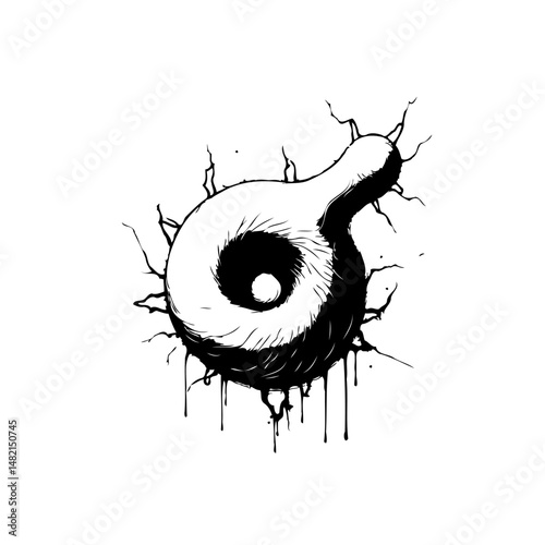 Abstract swirling form illustration displaying unique artistic expression
