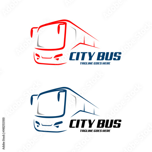 public transportation bus logo abstract design
