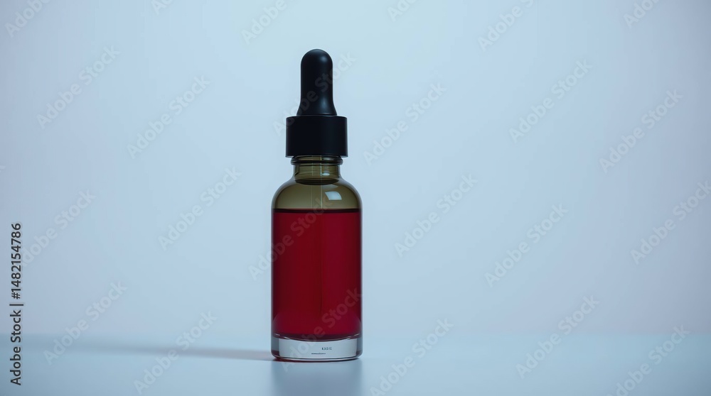 Naklejka premium Red Serum Dropper Bottle.