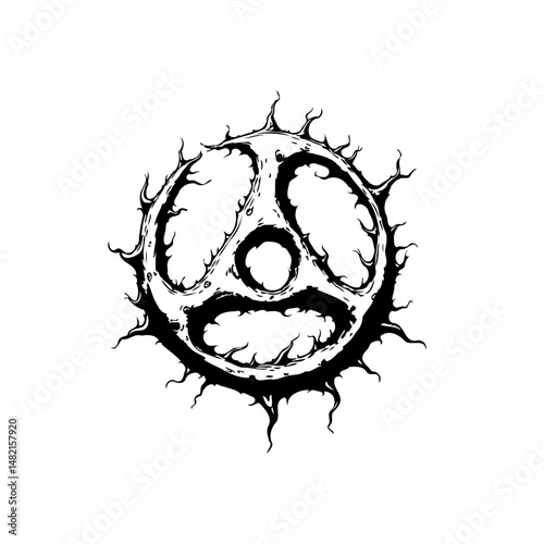 Abstract organic symbol evoking primal energies and enigmatic natural forces