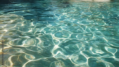 Sunlight dappling through clear water creates intricate patterns and a sense of tranquility.
