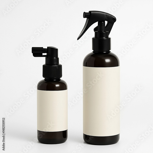set of cosmetic bottles isolated