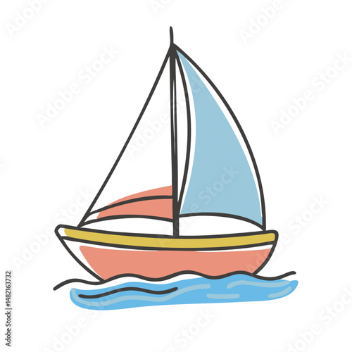 sailboat icon, sailboat vector illustration-simple illustration of sailboat, perfect for sailboat logos and icons