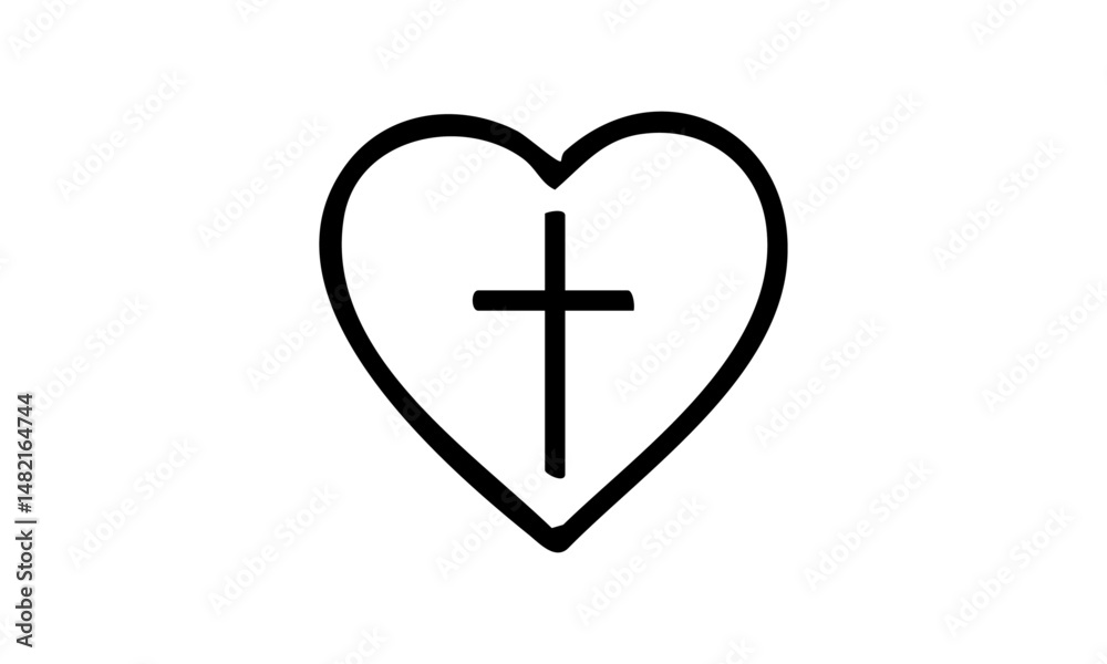 Faith Symbol Isolated Line Art Design Faith Symbol Isolated Line Art Design